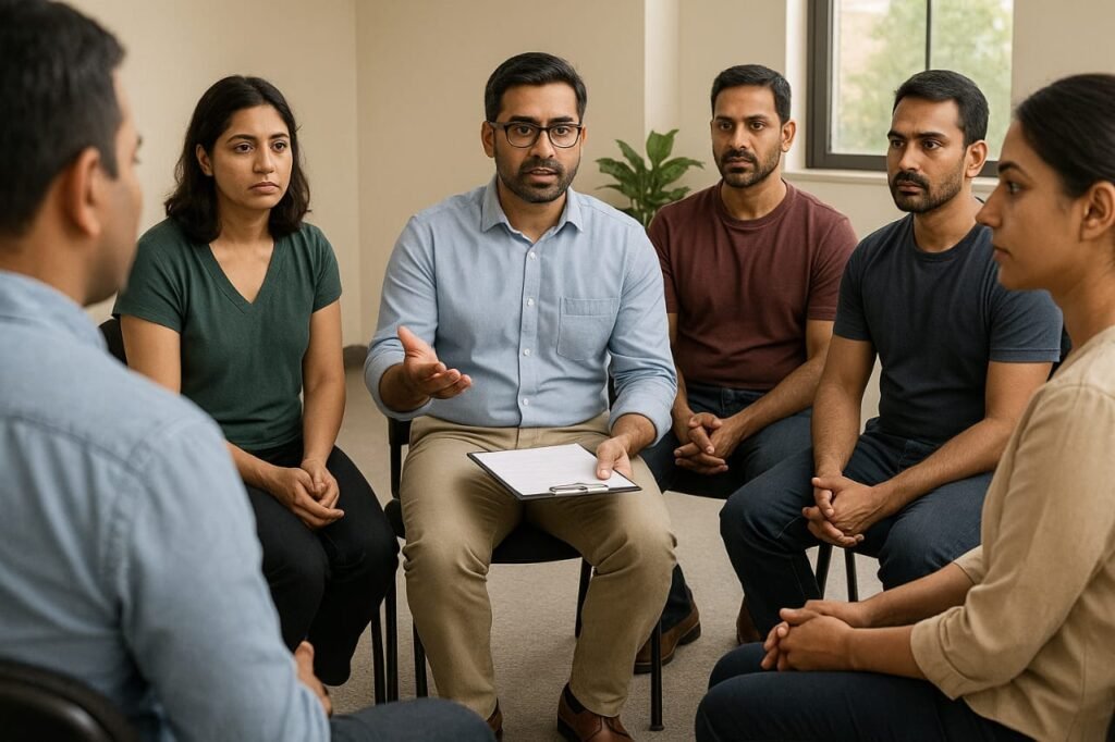 सामूहिक सत्रांमधून शिकवतो – एकत्र वाढण्याची ताकद, समजून घेण्याची कला, आणि जीवन पुन्हा सुरळीत करण्याचं आत्मविश्वासपूर्ण तंत्र.